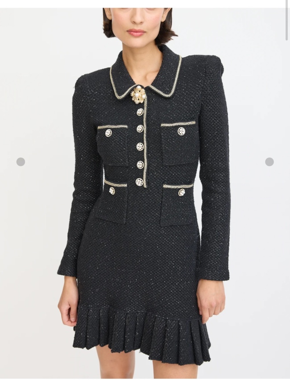 Self-Portrait Black Sequined Dress with size M